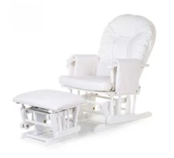Childhome Gliding Chair Rond Beuk - Wit + Voetenbank